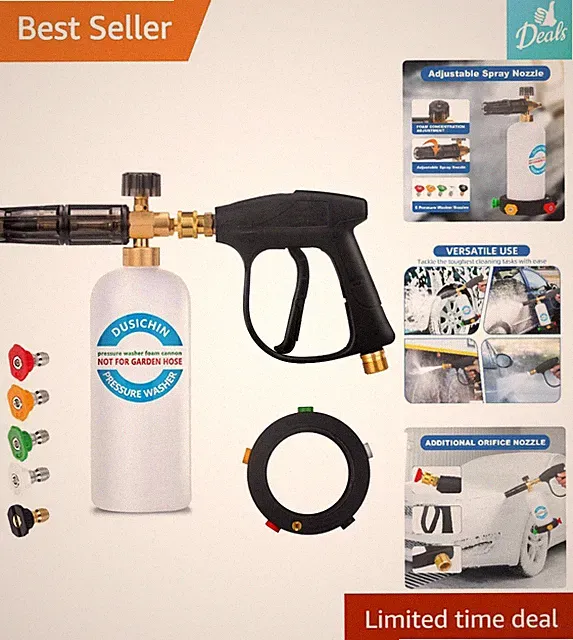 DUS-018 Foam Cannon Lance Nozzle 3000 PSI - Perfect for Car Wash and Detailing