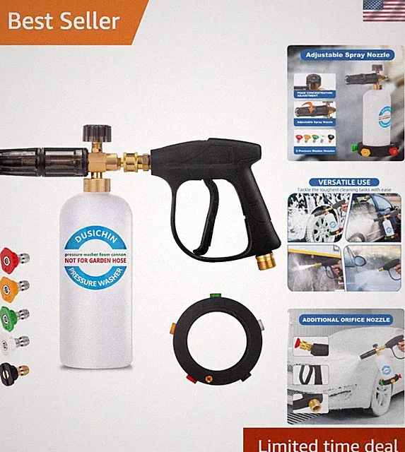 DUS-018 Foam Cannon Lance Pressure Washer Nozzle Tip Spray Gun 3000 PSI Jet W...