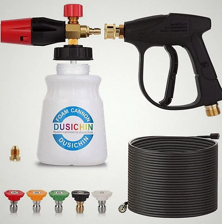DUSICHIN 50 FT Hose Foam Cannon Lance Wand Pressure Washer Gun 3000