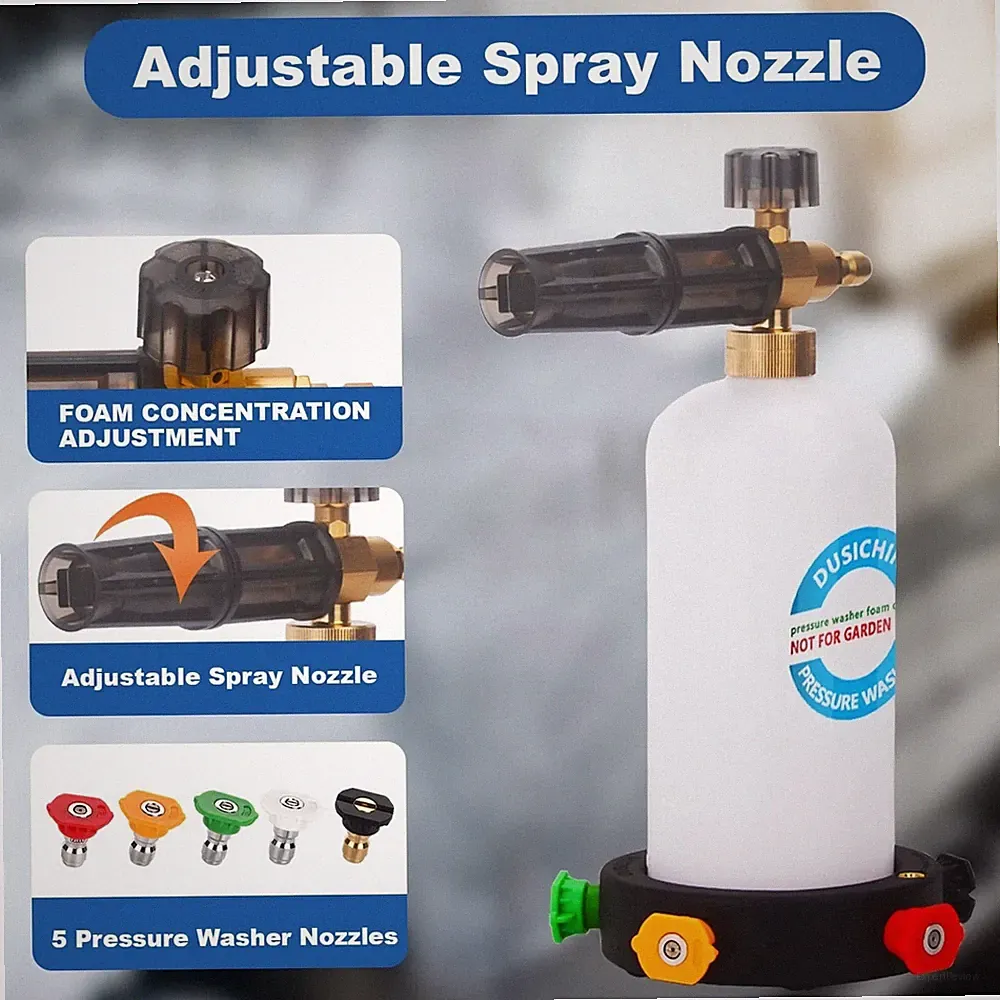 DUSICHIN DUS-018 Foam Cannon Lance Pressure Washer Nozzle Tip Spray Gun 3000...