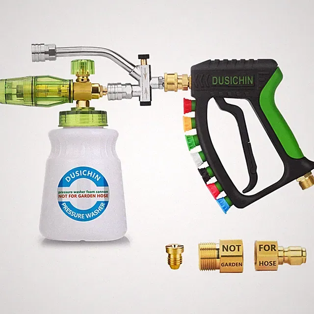 DUSICHIN Foam Cannon Pressure Washer Gun+Foam Cannon+Dual Connector+Nozzle