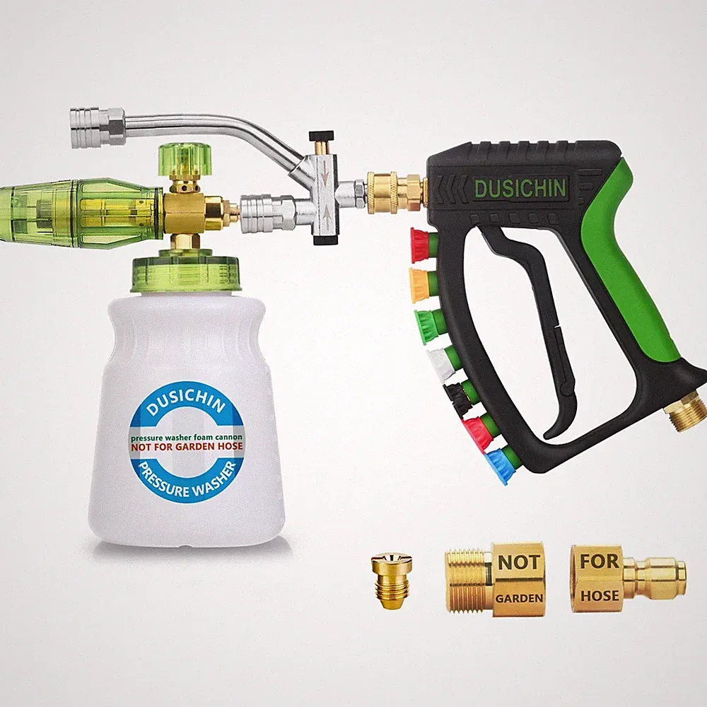 DUSICHIN Foam Cannon Pressure Washer Gun Kit 4000 PSI Double Tip Attachment,...