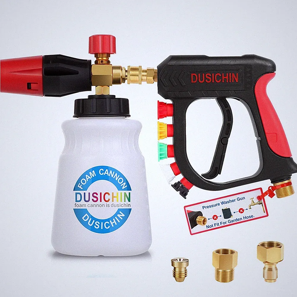 DUSICHIN Foam Cannon Short Pressure Washer Gun 1/4 Inch Quick Connector,Car W...