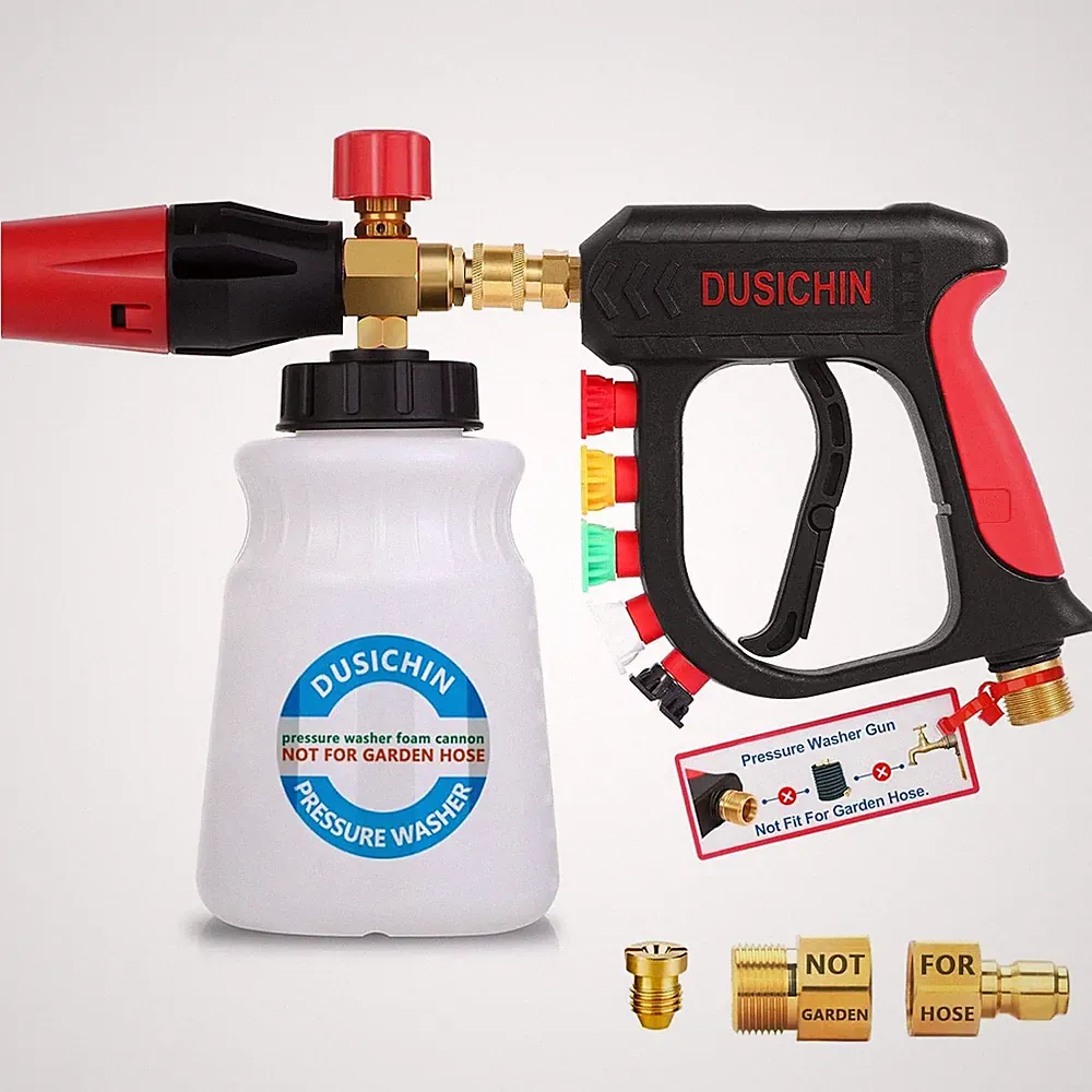 DUSICHIN Foam Cannon Short Pressure Washer Gun 1/4 Quick Connector Car Wash