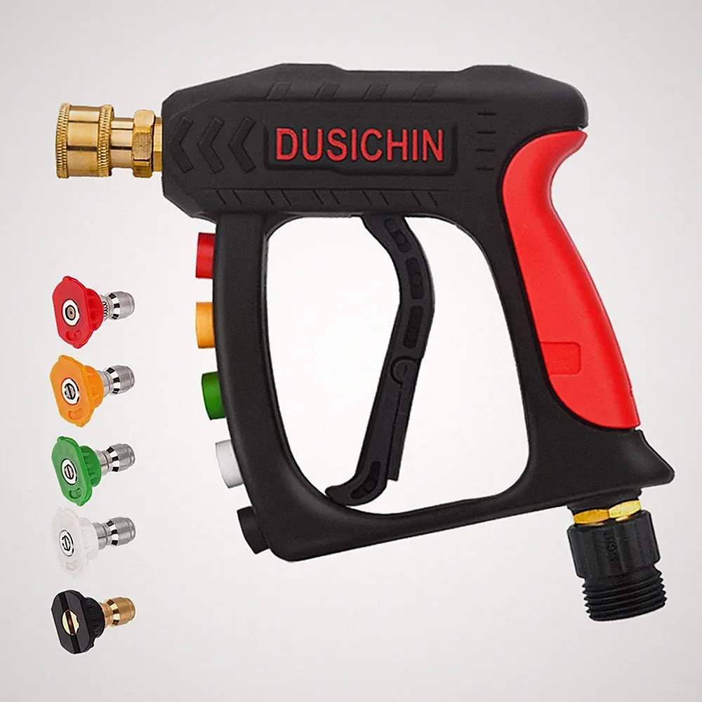 DUSICHIN High Pressure Water Gun Short Wand Pressure Washer Spray Gun 5 Nozzl...