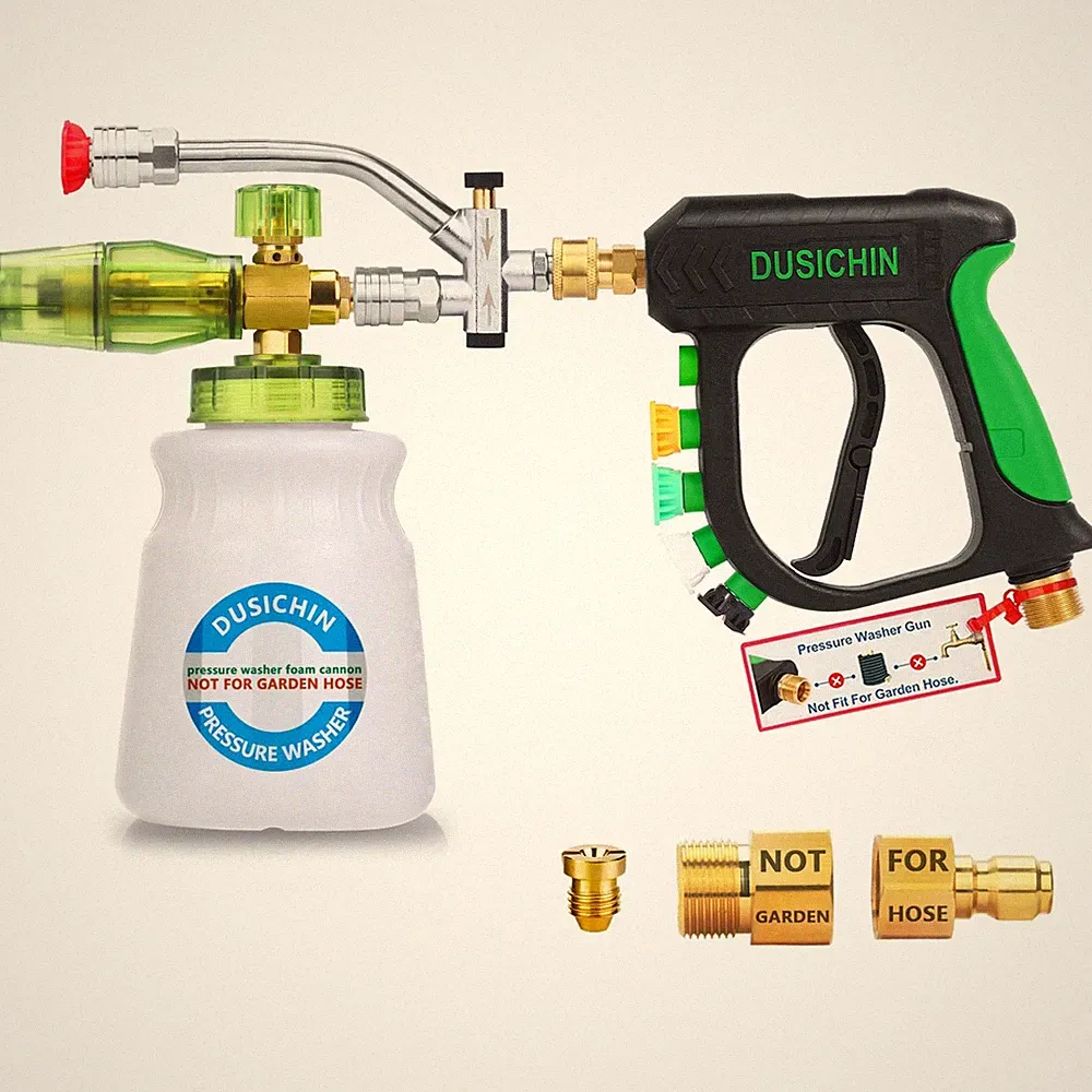 DUSICHIN Pressure Washer 7.25 inches, Gun+Foam Cannon+Dual Connector+Nozzle