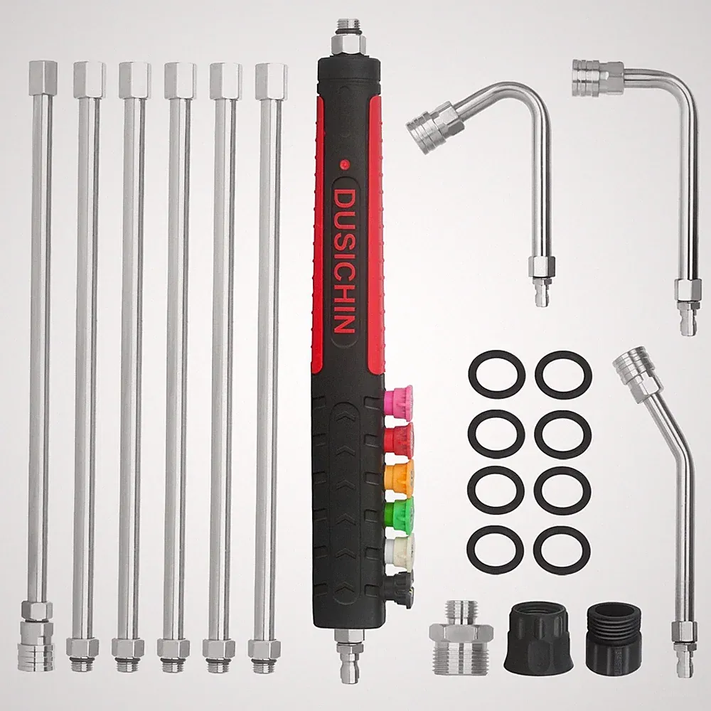 DUSICHIN Pressure Washer Extension Wand Gutter Cleaning 8 FT Garden Hose Adap...