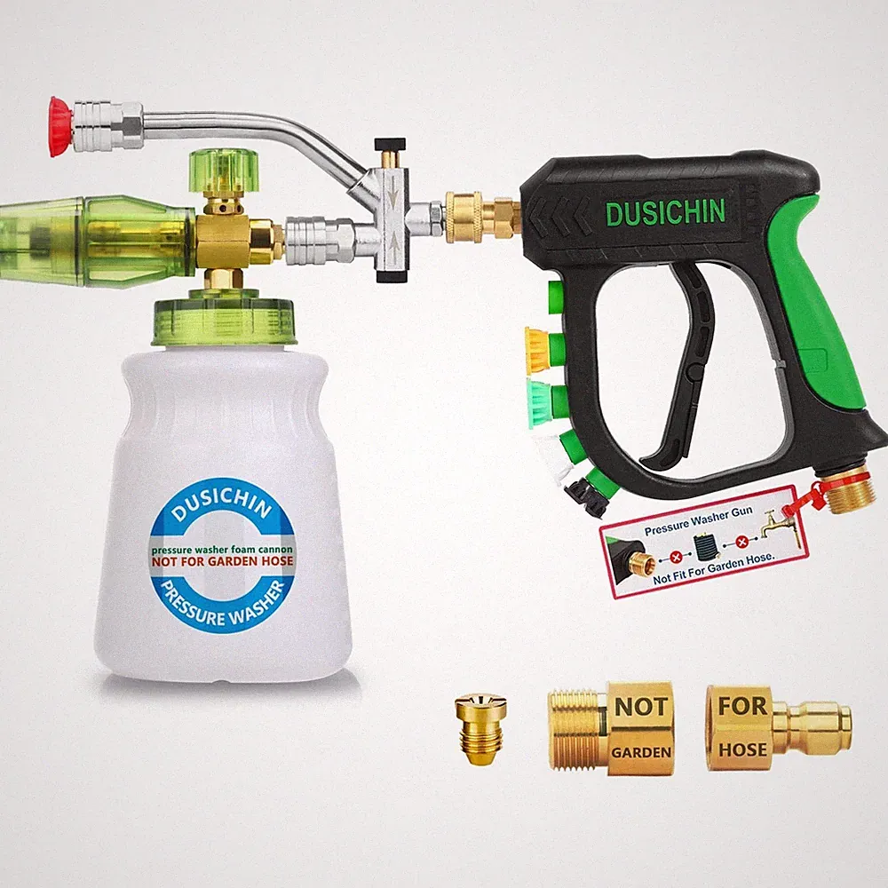 DUSICHIN Pressure Washer Gun Foam Cannon Dual Connector Shift Valve, Car Wash...