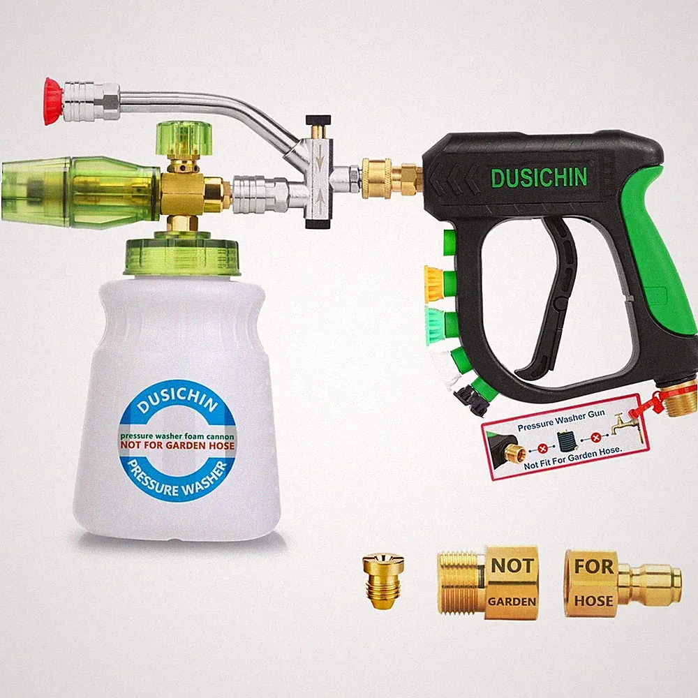 DUSICHIN Pressure Washer Gun Foam Cannon Dual Connector Shift Valve, Car Wash...