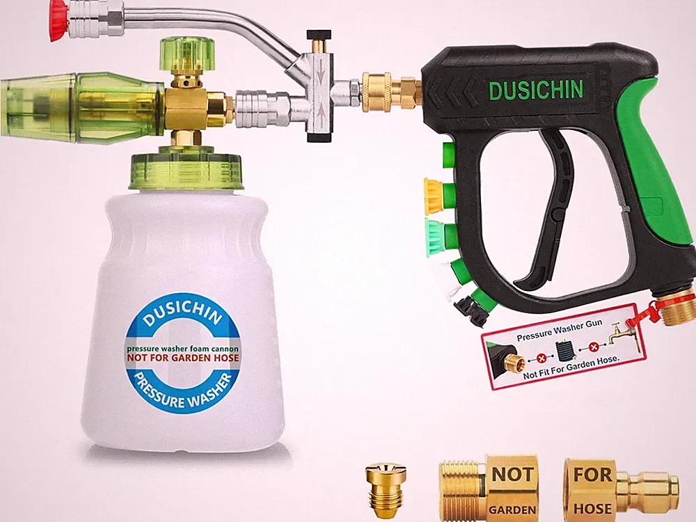 DUSICHIN Pressure Washer Gun Foam Cannon Dual Connector Shift Valve, Car Wash Fo
