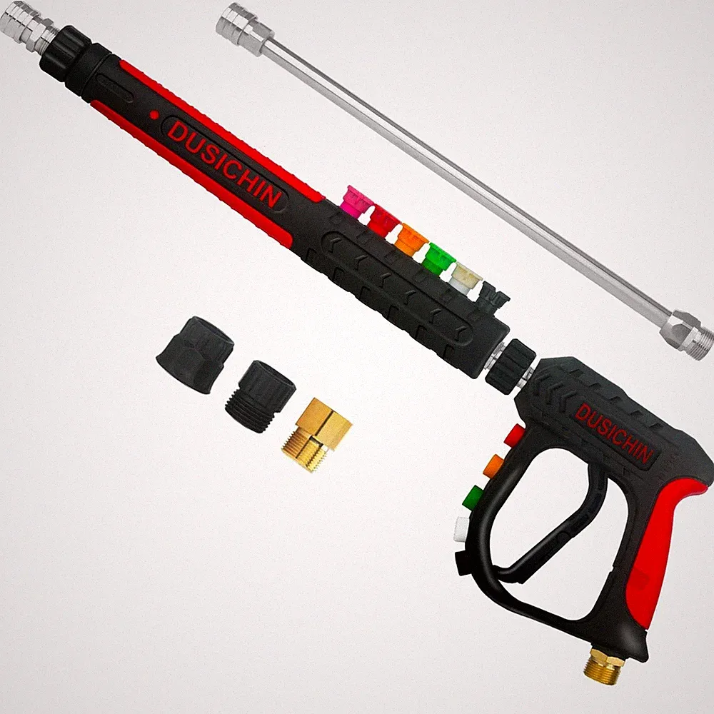 DUSICHIN Pressure Washer Gun Long Wand 36 inches 3 Stages Lance 6 Nozzles, Ca...