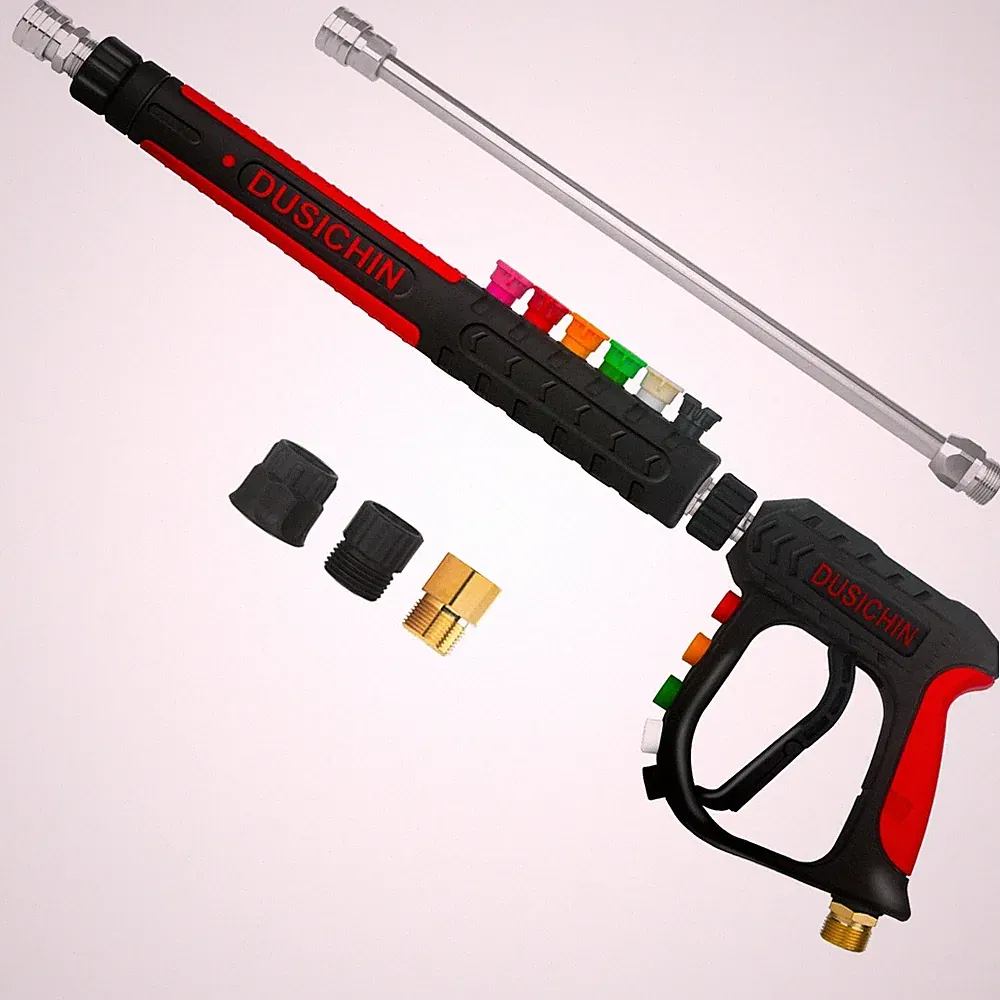 DUSICHIN Pressure Washer Gun Long Wand 36 inches 3 Stages Lance 6 Nozzles, Ca...