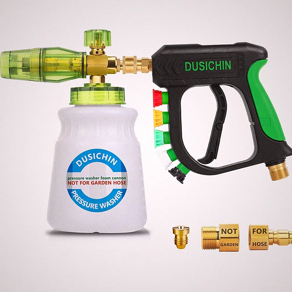 DUSICHIN Pressure Washer Gun with Foam Cannon,4000 PSI Car Wash Kit Snow Foam...