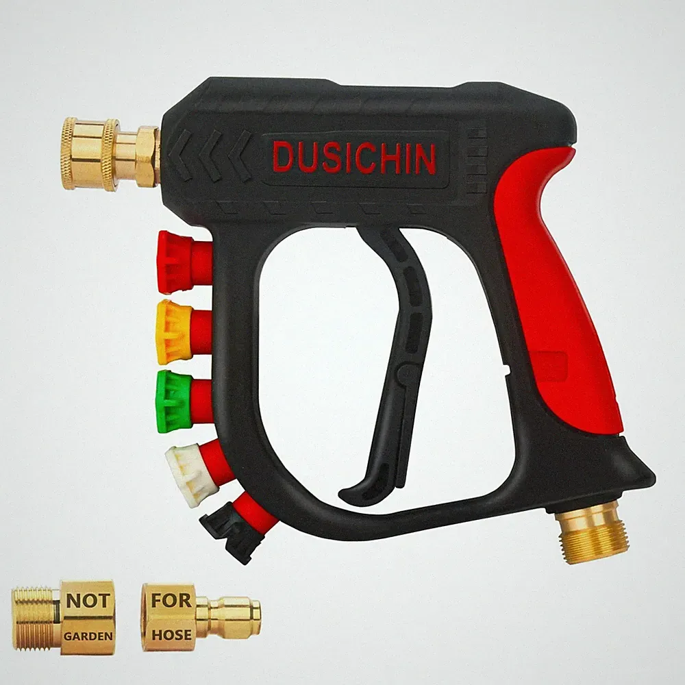 DUSICHIN Pressure Washer Short Wand High Power Spray Gun 5 Nozzle Tips Car Wa...