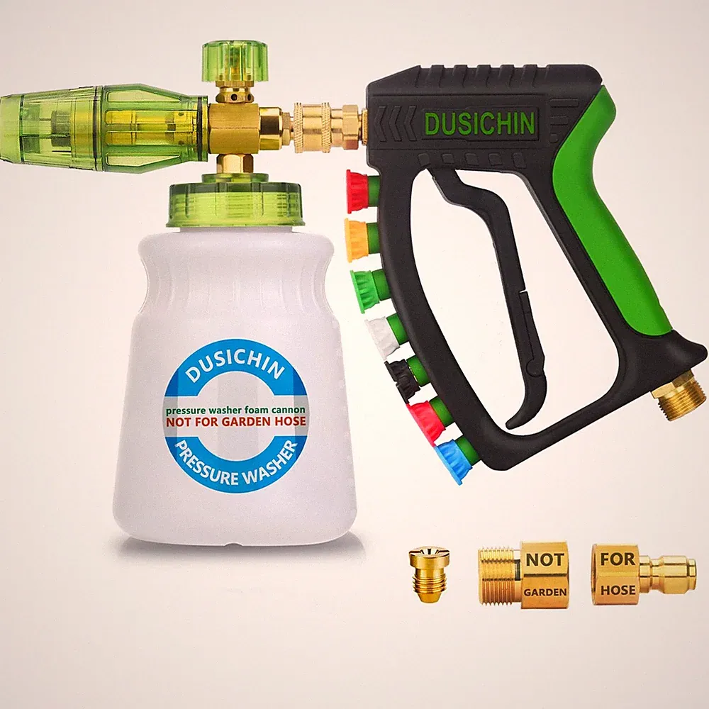 DUSICHIN Short Pressure Washer Gun Foam Cannon,4000 PSI Power Washer Foam