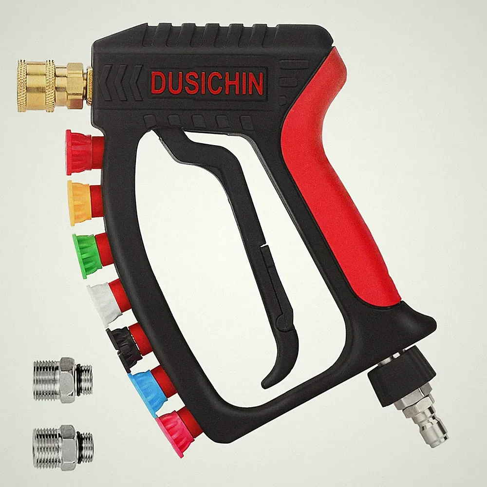DUSICHIN Short Pressure Washer Wand High Spray Swivel Gun 7 Nozzle Tips 4000...