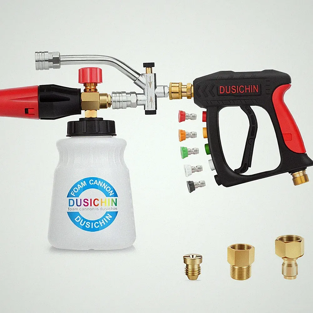 DUSICHIN Short Wand Pressure Washer Gun Foam Cannon 1/4" Quick Connector Pres...