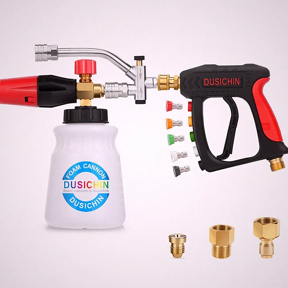 DUSICHIN Short Wand Pressure Washer Gun Foam Cannon 1/4" Quick Connector Pres...