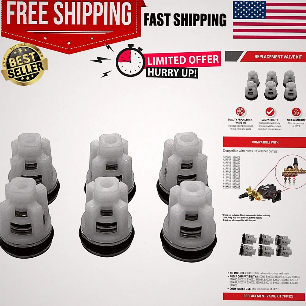 Easy-to-Install Replacement Valve Kit for Pressure Washer Pumps - Certified