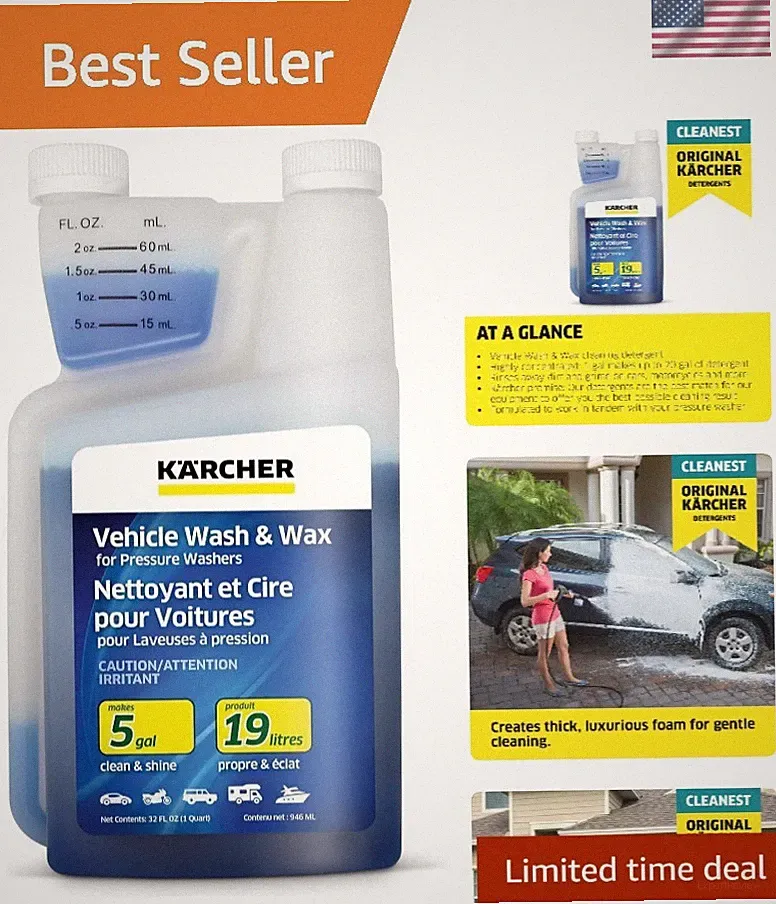 Eco-Friendly Kärcher Pressure Washer Detergent - Makes 5 Gallons, Fresh Scent