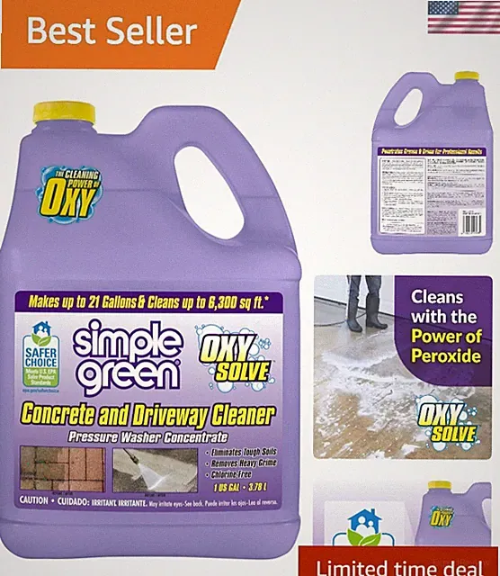 Eco-Friendly Oxy Solve 128 Fl Oz Cleaner for Driveways & Masonry - Chlorine Free