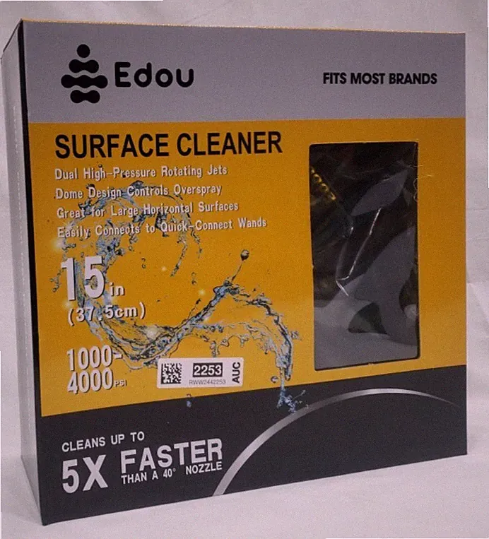 EDOU 15-Inch Pressure Washer Surface Cleaner with Wheels - 4,000 PSI Power Washe