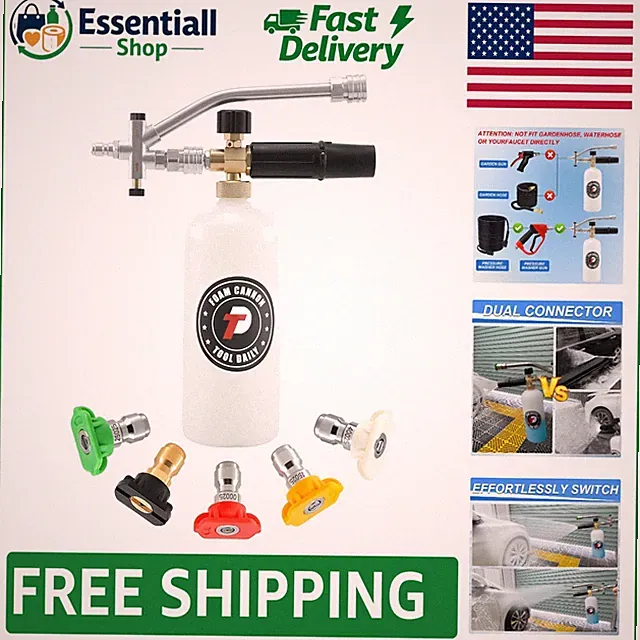Efficient 1 Liter Foam Cannon with Dual Connector & 3000 PSI Pressure Capability