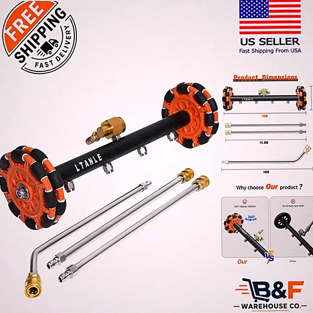 Efficient 2-in-1 15-Inch Pressure Washer Undercarriage Cleaner with 4000 PSI