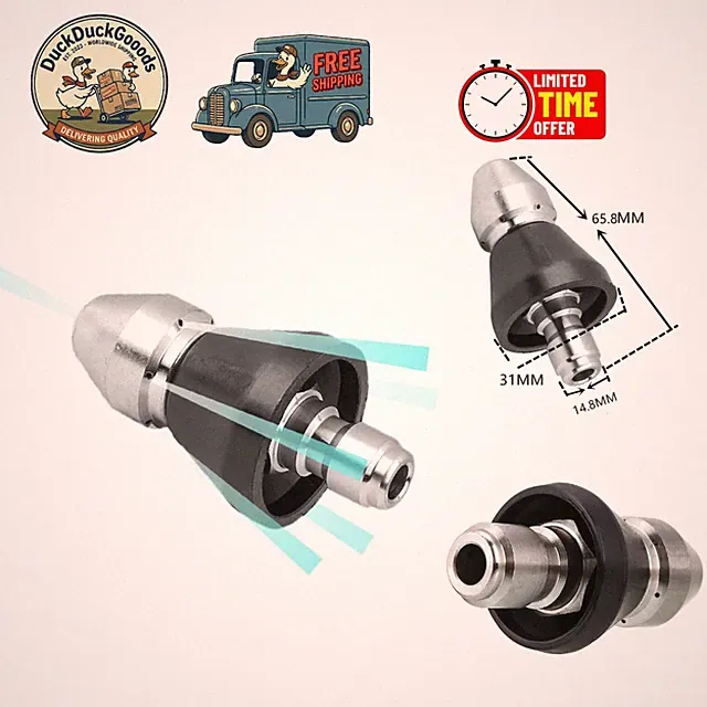 Efficient 3/8'' Stainless Steel Pressure Washer Nozzle - Reverse Airflow Design