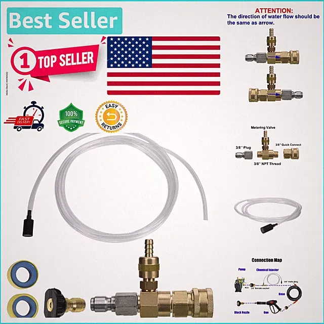 Efficient Adjustable Chemical Injector with Universal Fit for Pressure Washers