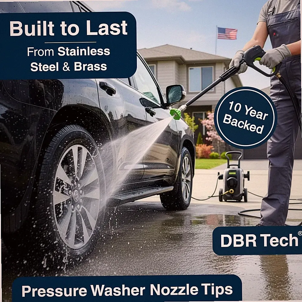 Efficient Home & Pro Power Washer Nozzles | 7 Pack, 4500 PSI