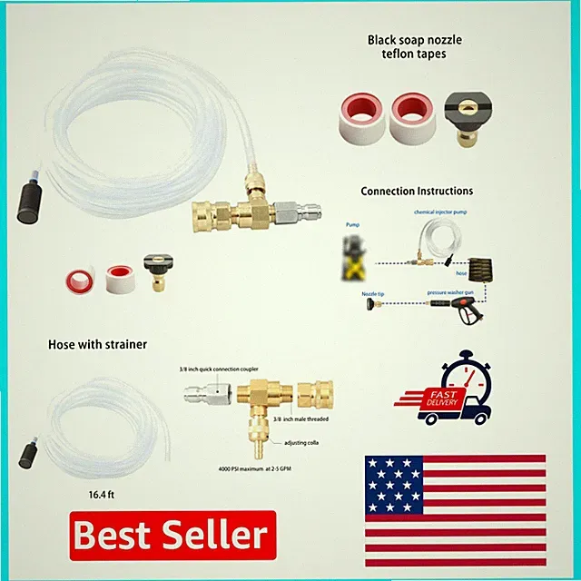 Efficient Soap Dispenser with Adjustable Valve - 4000 PSI Chemical Injector Kit