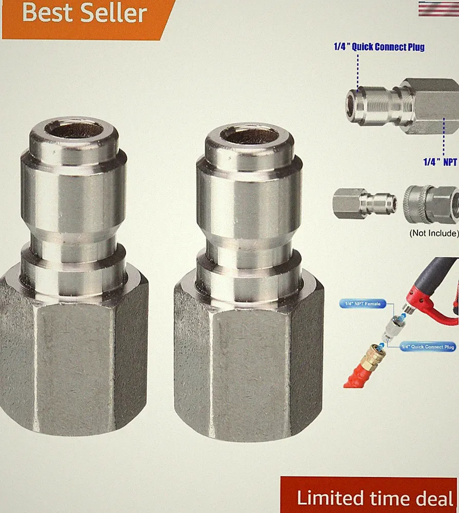 Effortless 1/4 Inch Pressure Washer Adapters - 5000 PSI Couplers for Instant Use