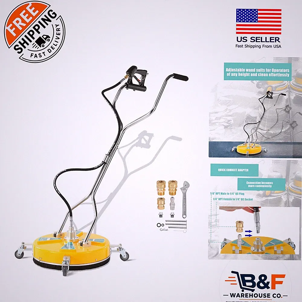 Effortless 20'' Pressure Washer Surface Cleaner with Safety Lock & 6.6 GPM Flow
