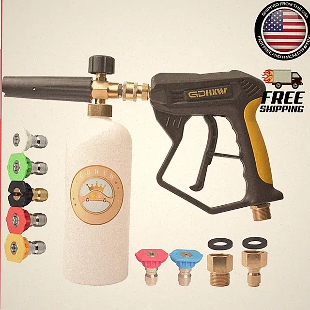 Effortless Car Washing: X-887 High Pressure Gun & Foam Cannon with 7 Nozzles