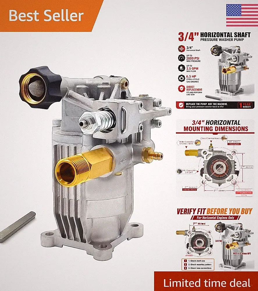 Effortless Cleaning: 2800 PSI Pressure Washer Pump for Horizontal Shaft Use