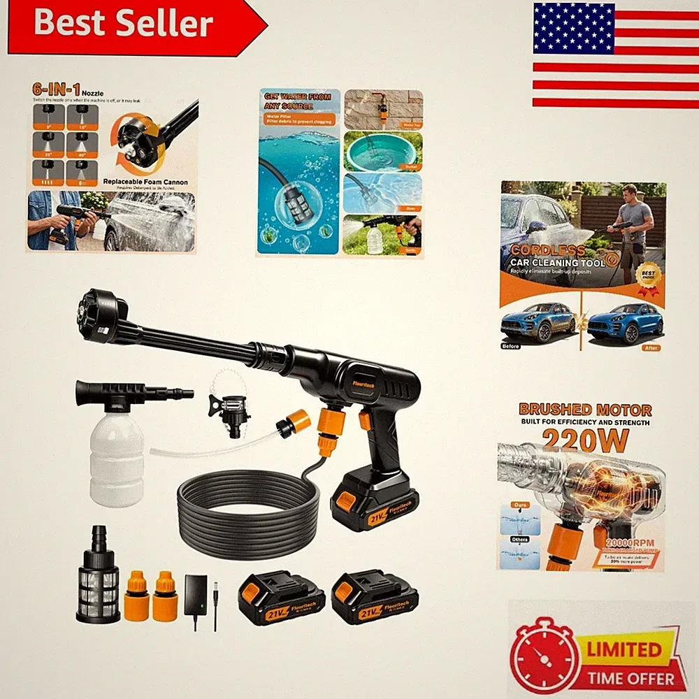 Effortless Cleaning - 900 PSI Portable Cordless Pressure Washer with Foam Cannon