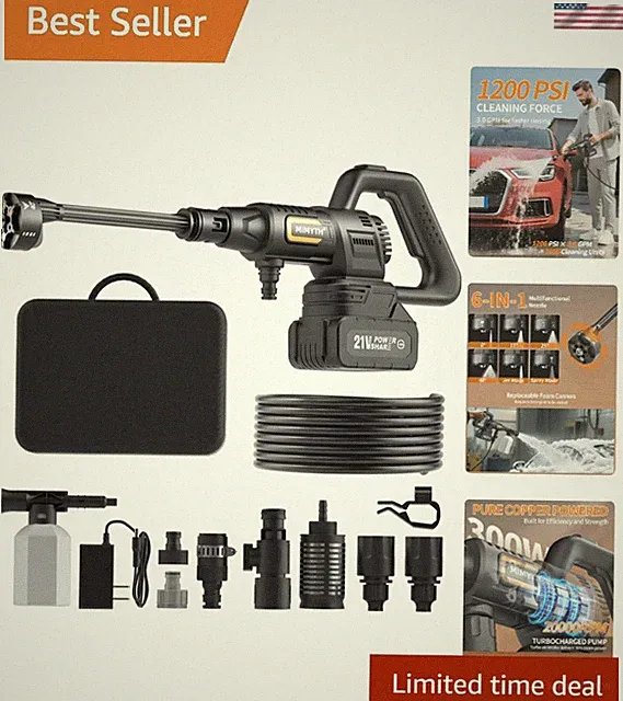 Effortless Cleaning: Cordless Pressure Washer with Brushless Motor &