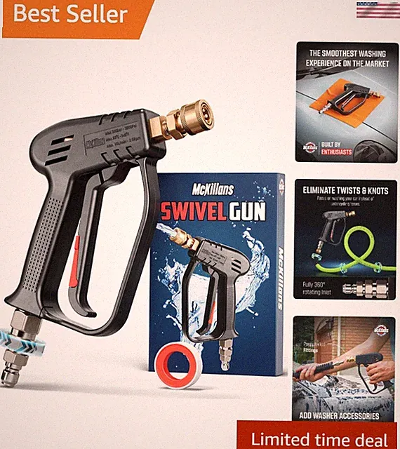 Effortless Handling Swivel Pressure Washer Gun – Ideal for Detailing Enthusiasts
