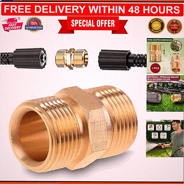 Effortless Install M22 14mm Pressure Washer Coupler - Heavy-Duty, Quick Connect