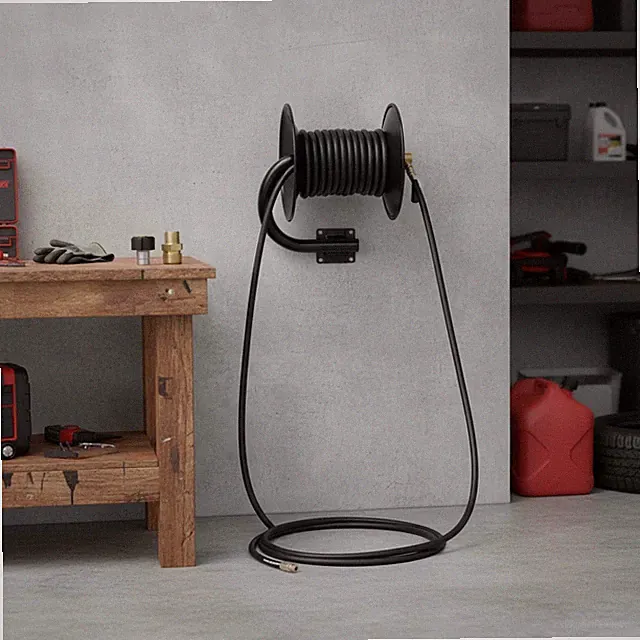 Effortless Manual Hose Reel for 150ft High Pressure Wash Hoses - Secure Mounting
