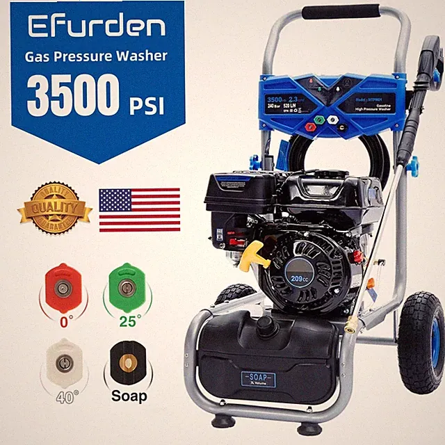 Efurden 3500 PSI Gas High Pressure Washer Cold Water 2.3 GPM 209cc Home Use