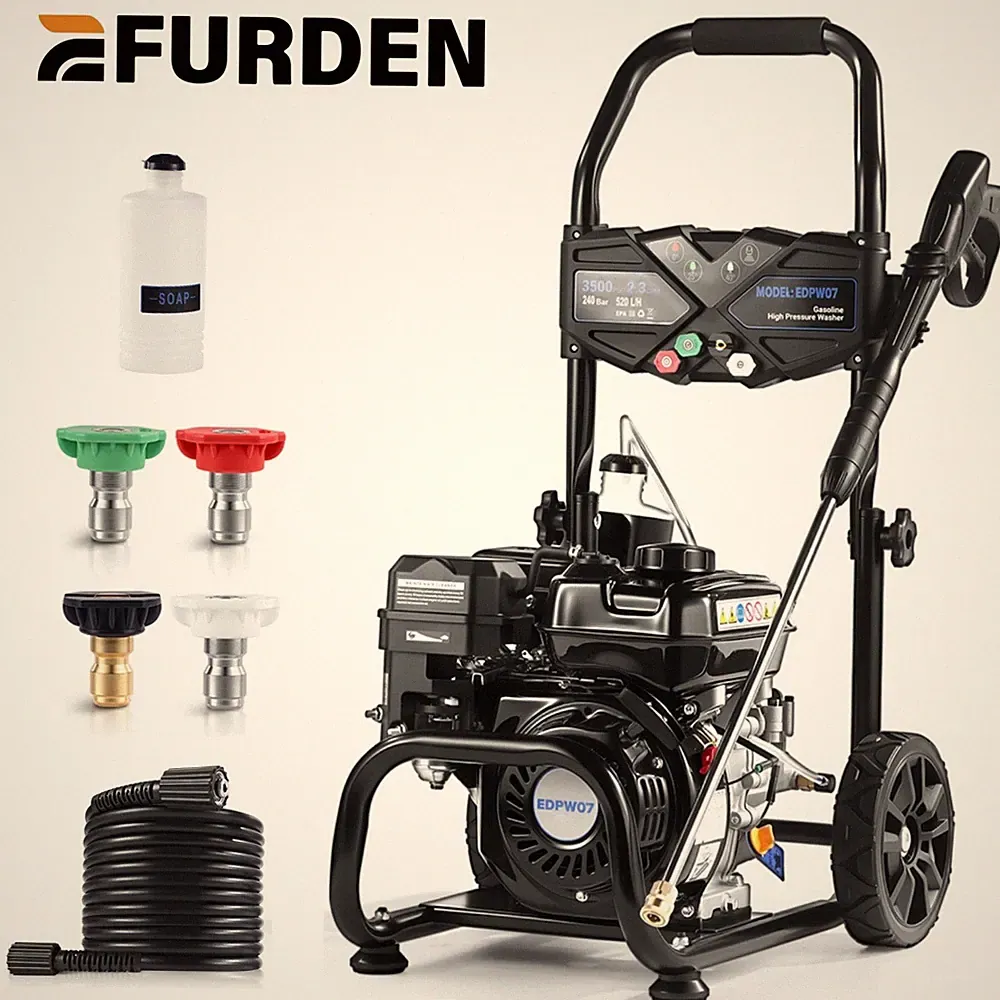 Efurden 3500 PSI Gas Pressure Washer 2.3 GPM 209cc 4Nozzles Gasoline High Washer
