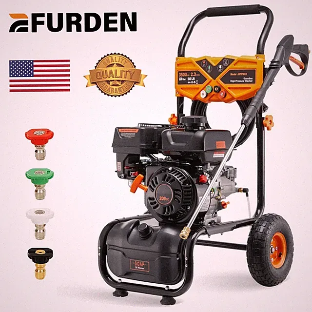 Efurden 3500 PSI Gas Pressure Washer 2.3 GPM 209cc Gas Powered Washer for Home