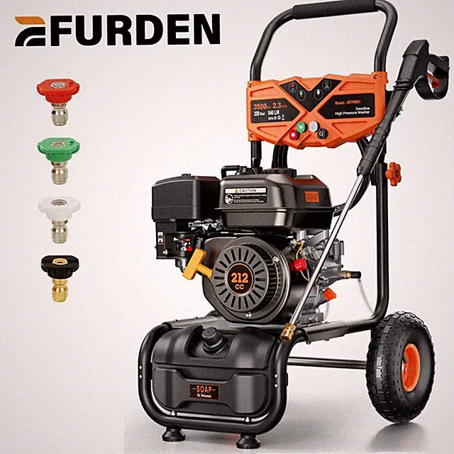 Efurden 3500 PSI Gas Pressure Washer 2.3 GPM 212cc Gas Powered Washer for Car