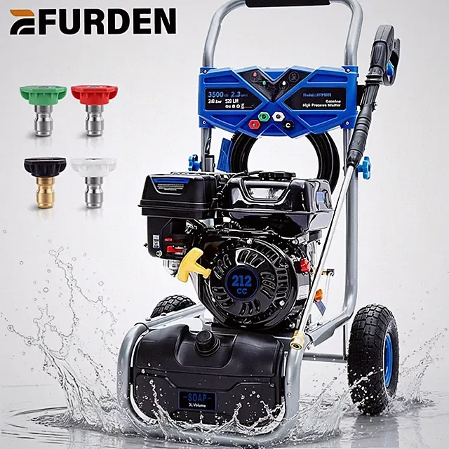 Efurden 3500 PSI Gas Pressure Washer 2.30 GPM Gas Powered Washer with 4 Nozzles