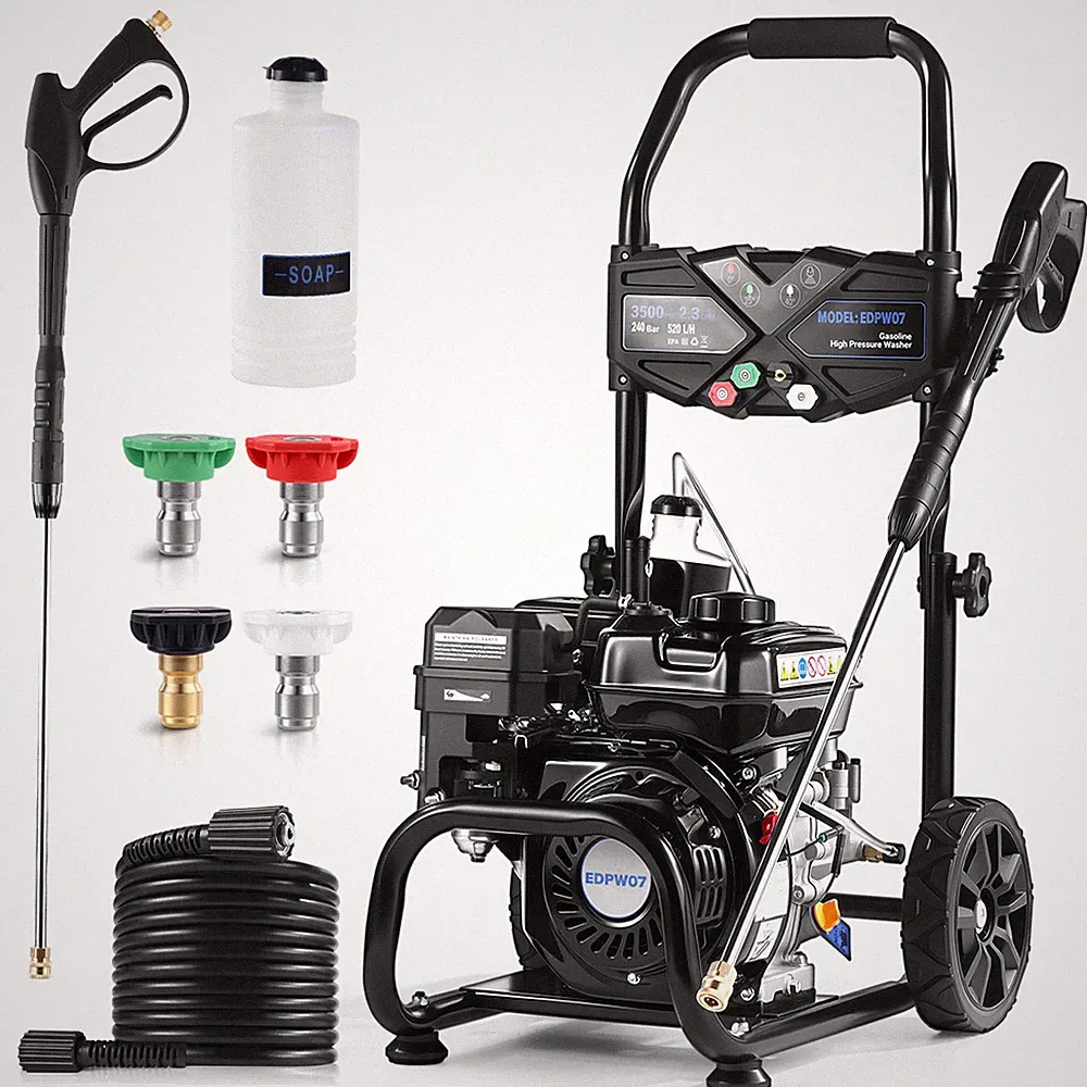 Efurden 3500 PSI Gas Pressure Washer Gas Powered Washer 2.3GPM 25FT Hose Black