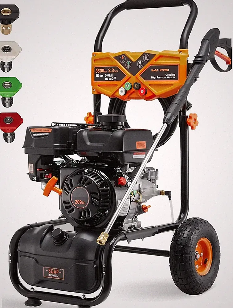 Efurden 3500PSI 2.3GPM Gas Pressure Washer Cold Water 209cc Soap Tank+25ft Hose