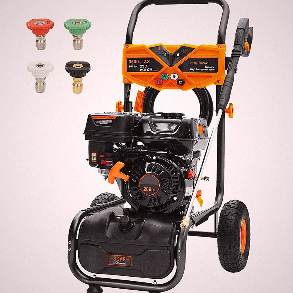 Efurden 3500PSI Pressure Washer 2.3GPM 209CC Gas Power Washer 25ft Hose&4 Nozzle