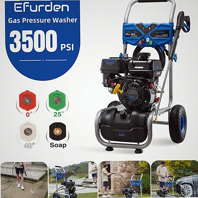 Efurden 3500PSI Pressure Washer Gas Power Washer 2.3GPM 209CC 25ft Hose&4 Nozzle